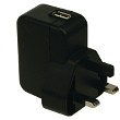 UK AC Mains Plug with USB Socket