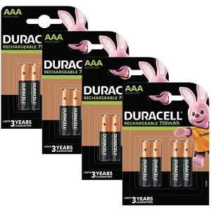 Duracell AAA Nimh Rechargeable Batteries (4 Pack)